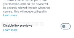whatsapp funzione per disabilitare anteprime messaggi nei link