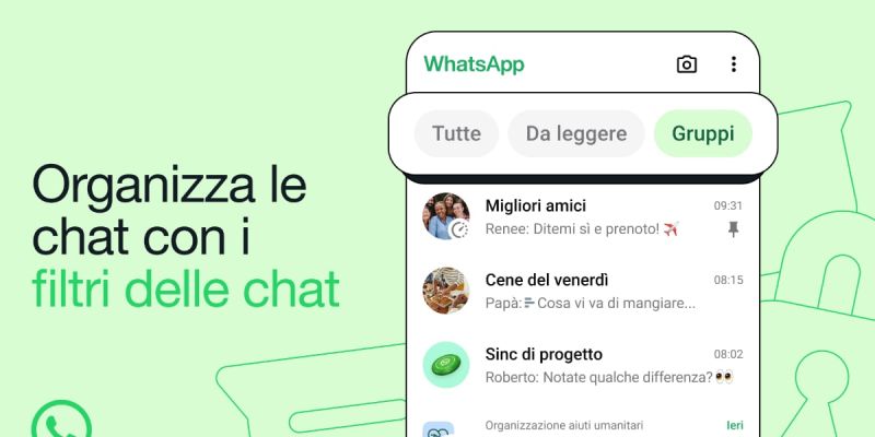Whatsapp aggiunge i filtri per le chat